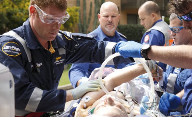 CareFlight doctor treats patient