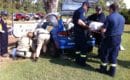 First responders train in accident scenario